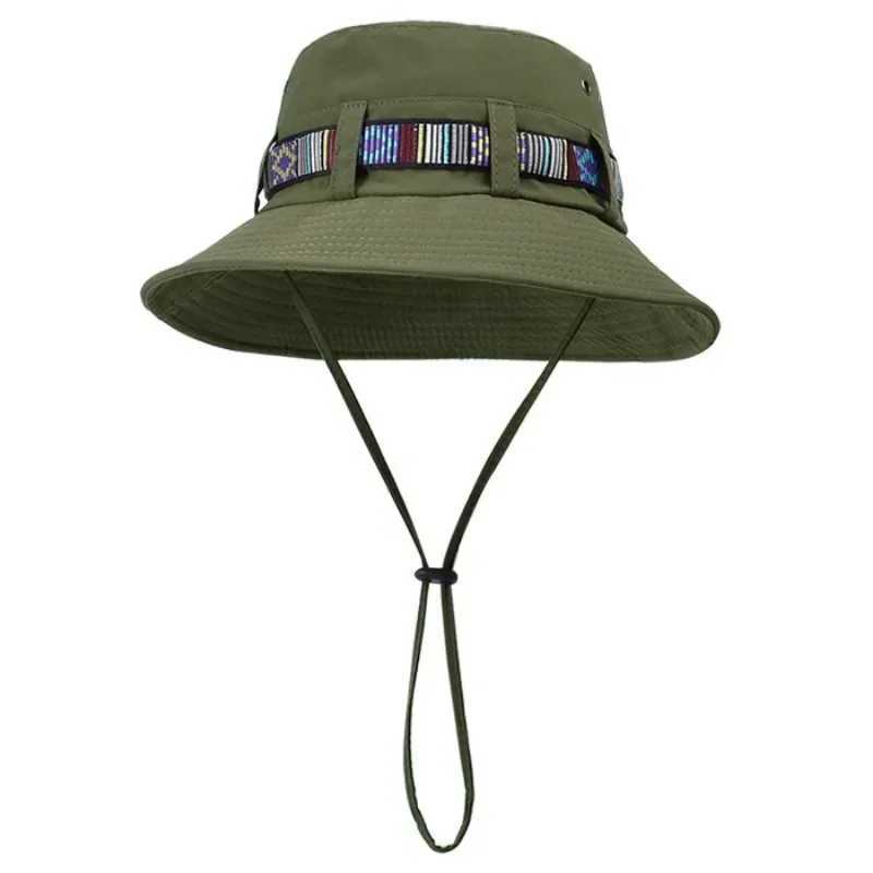 Summer Fashion Bucket Hats for Men and Women Outdoor Fishing and Hiking Hats Large Brimmed Sun and Sun Hats W250217