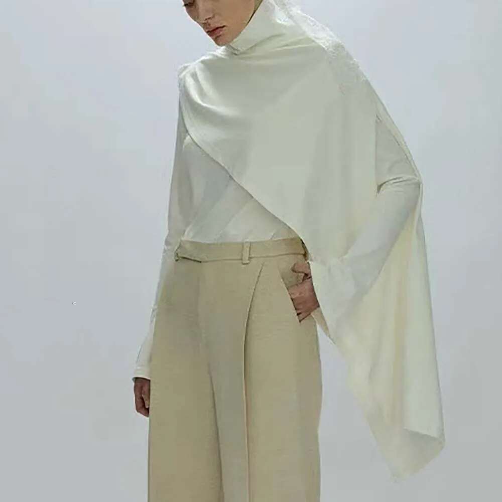 2025 Spring And Summer New Women's T-Shirt Y2k Simple Casual Commuter Flare Sleeve High Neck Shawl Style Top Two Piece Set