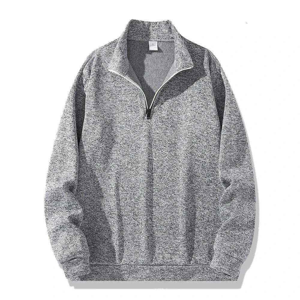 Mens Collar Sweatshirts Autumn Solid Color Half Zipper Hoodies Turtleneck Long Sleeve Pullover Warm Casual Outdoor Streetwear 250214