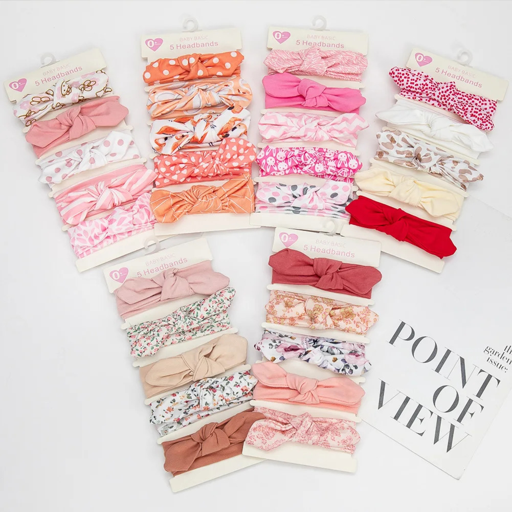 10Pcs Rabbit Ear Baby Headbands For born Boys Girls Cotton Elastic Hair Bands Kids Hair Tie Bows Knot Headwraps Headwear 250121