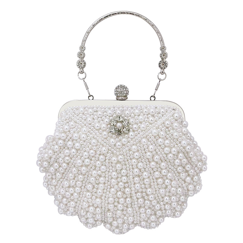 New pearl clutch bag banquet evening bag rhinestone handbag