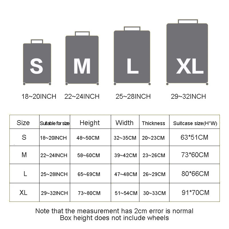 18 to 32 inch luggage cover dust cover wear-resistant thick elastic travel case protective cover handcart travel accessories 250214