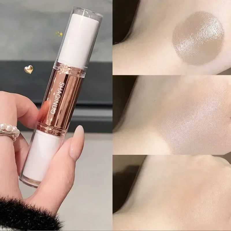 2 IN 1 Highlight Stick Bronzer Shadow Cream Natural Steric Face Makeup Matte Highlight Pencil Brown Brightening ContouringW250217