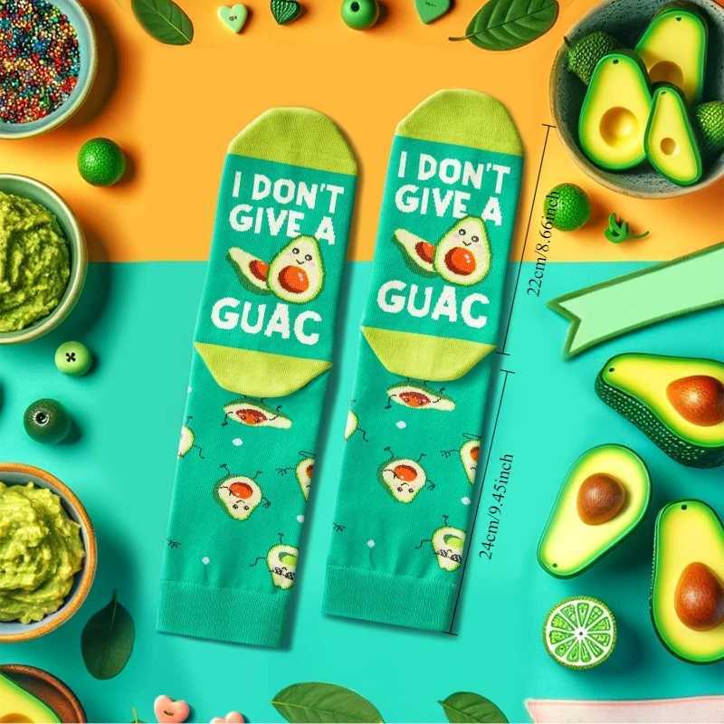 A pair of socks mens cartoon avocado street clothing hip-hop funny Harajuku socks new W250217