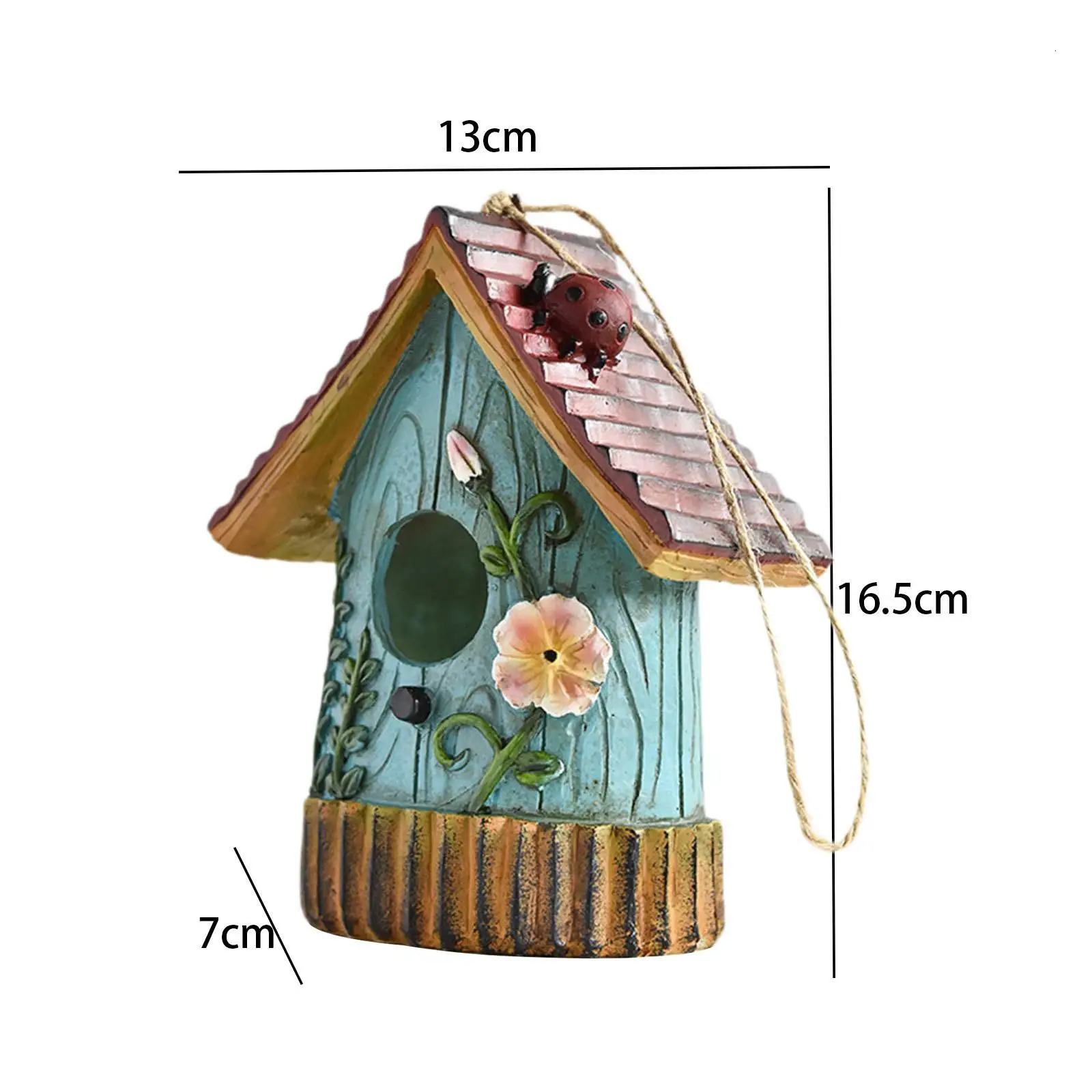 Hanging Bird House Outside Bird Hut Resin Novelty Garden Decoration Hummingbird Nest for Fence Trees Yard Backyard Patio 250206