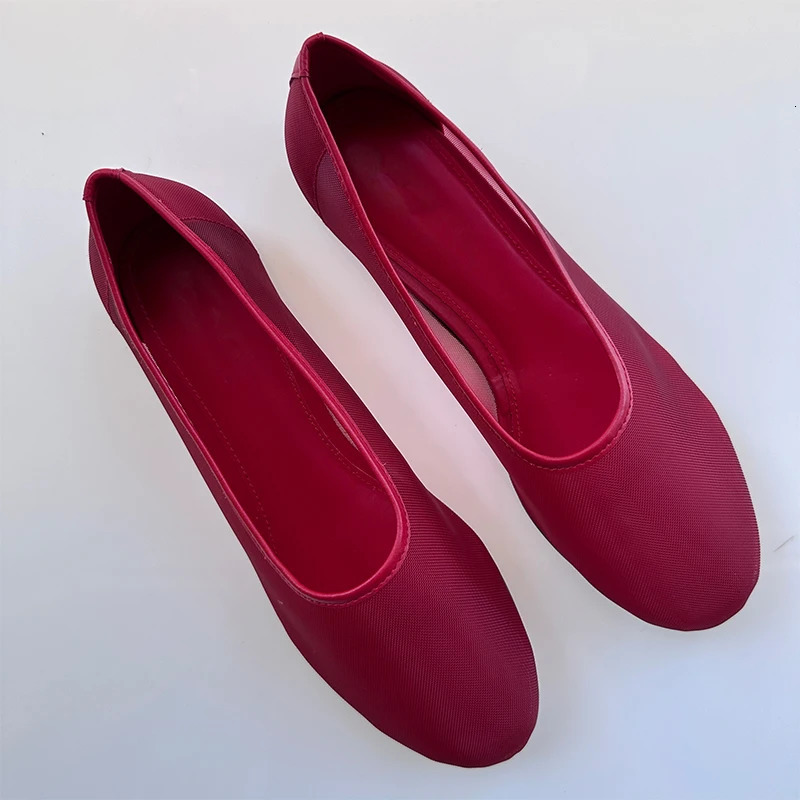 Mrxmus Women Lazy Loafers Round Toe Single Shoes Autumn Comfortable Flat Shoes Transparency Mesh Gauze Shallow Casual Shoes 250214