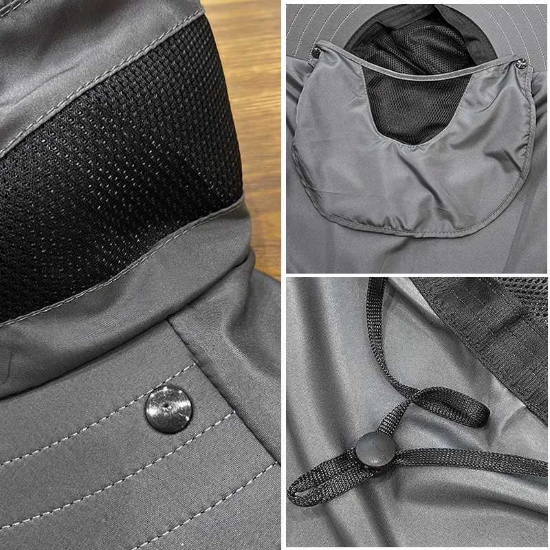 Summer Wide Brim Sun Hat UV Protection Bucket Cap Outdoor Fishing Hiking Beach Hats Breathable for Hiking Camping Fishing Men W250217