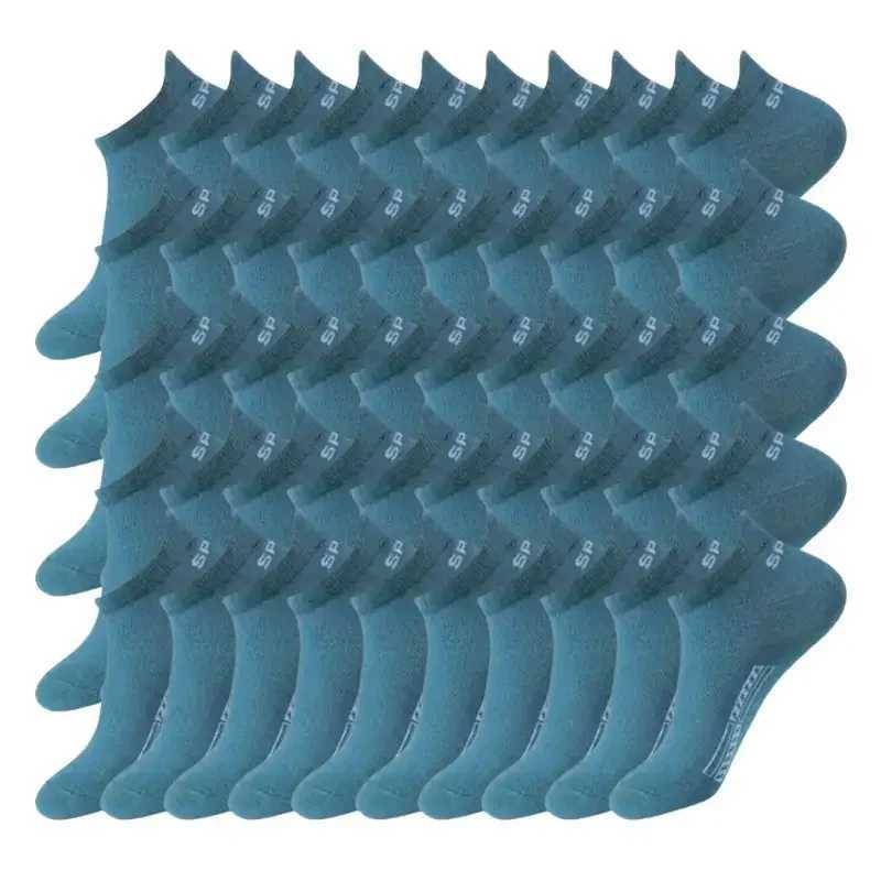 50 pairs of socks mens Hosiery ear lifting waist boat socks running fitness socks W250217