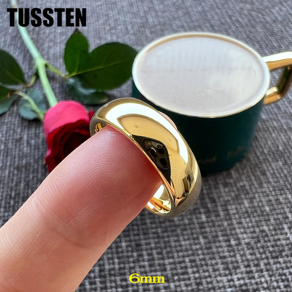 Drop TUSSTEN 2-10MM Men Women Ring Tungsten Wedding Band Domed Polished Comfort Fit 250213