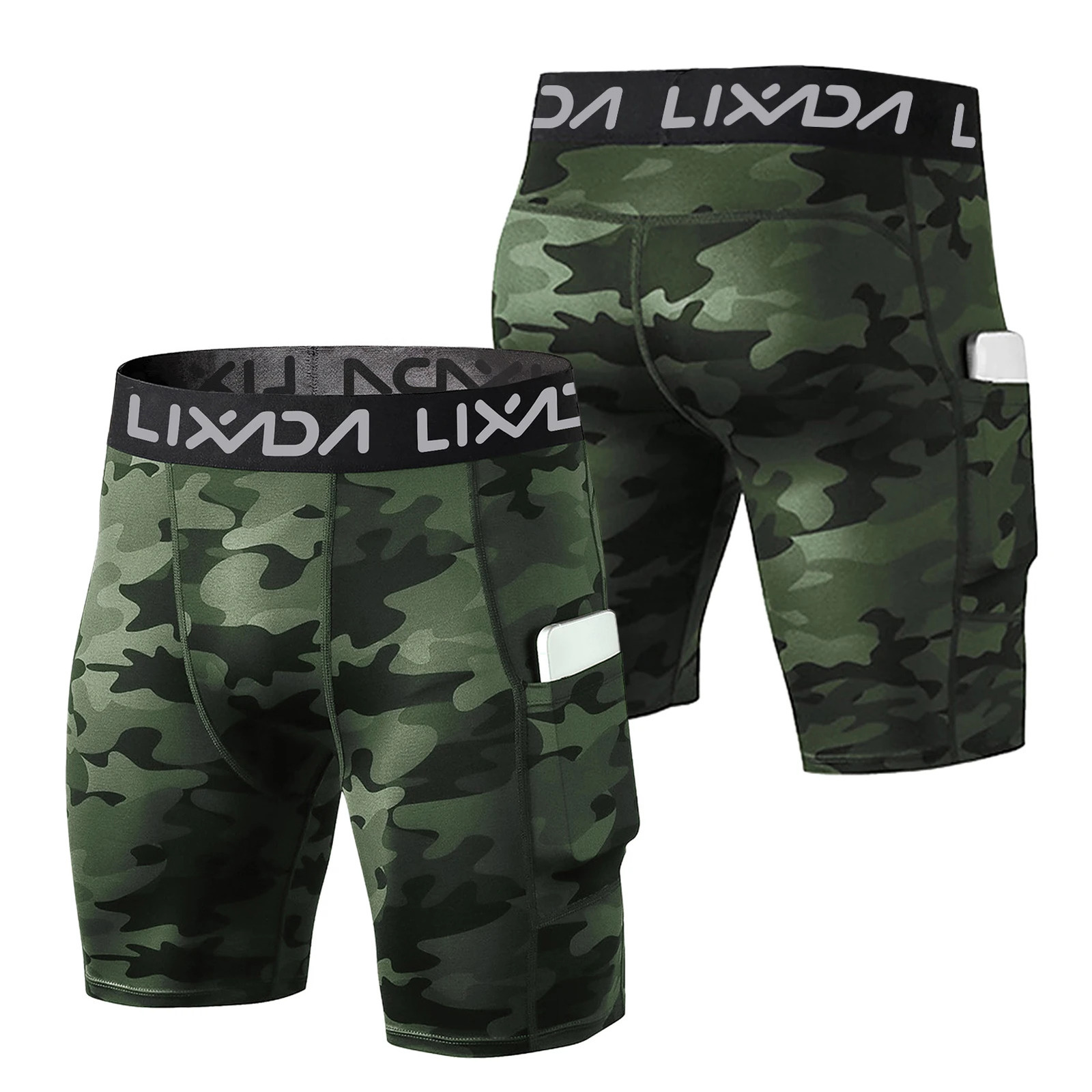 Lixada 3 Pack Men Sports Shorts L Size Active Workout Underwear with Pocket 250214