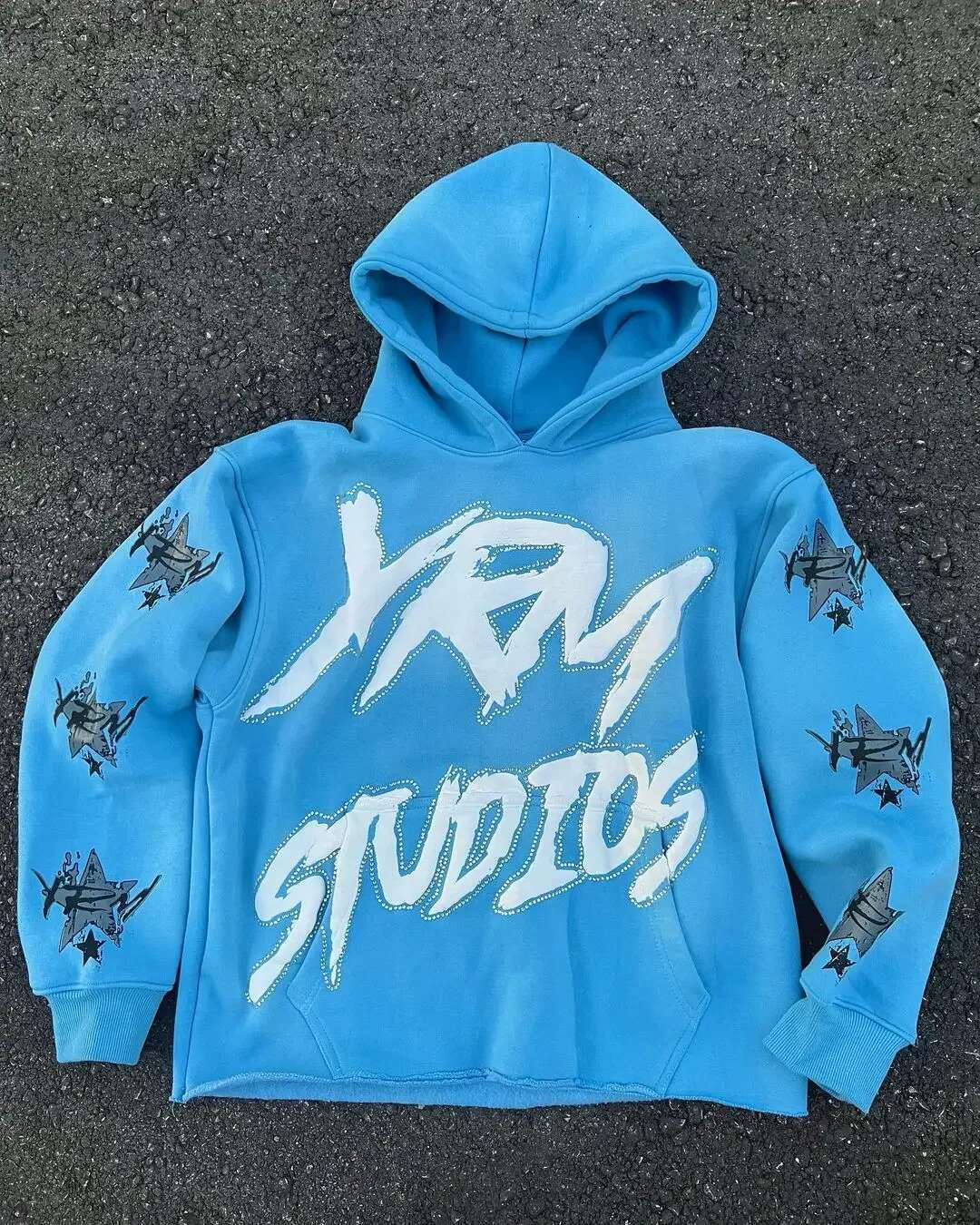 Rose red letter printed cardigan sweatshirt 2024 hip-hop new street zipper hoodie couple American washed trendy loose retro top