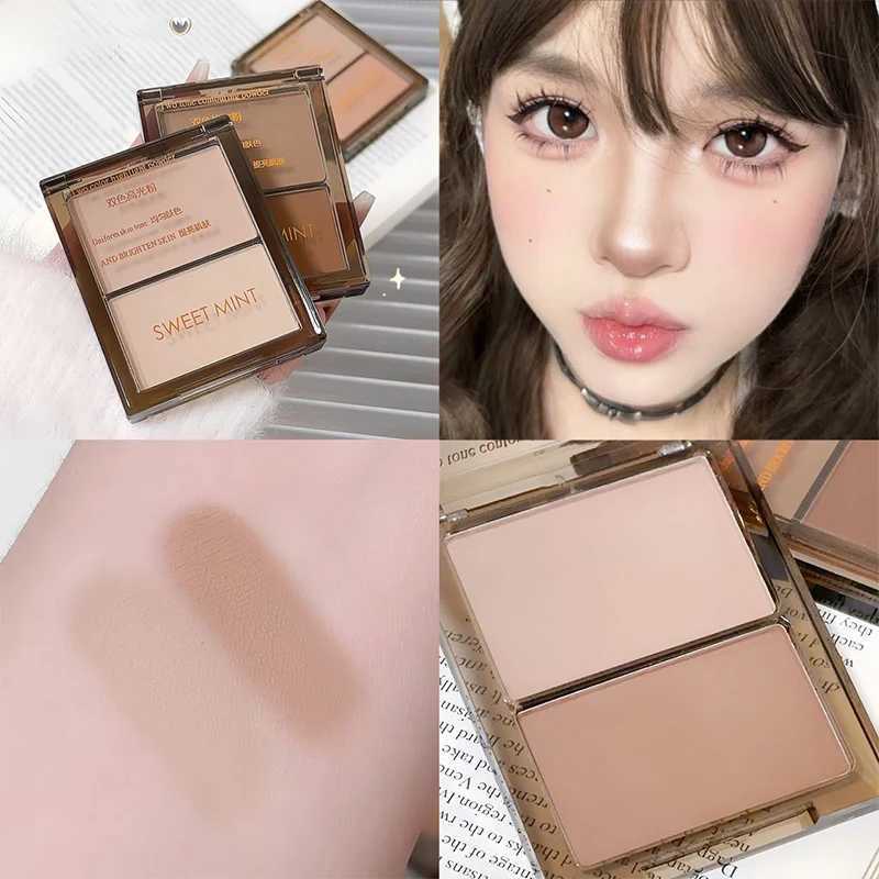 Double-color Highlighter Matte Brightening Nose Shadow Enhances Contours Face Shading Grooming Powder Eyebrow Powder PaletteXJ250217