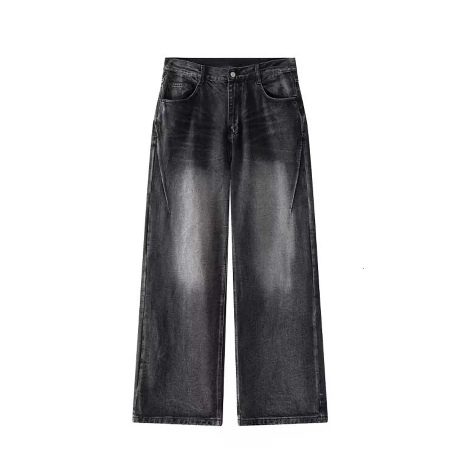 Baggy Jeans Men Distressed Denim Wide Leg Pants Pleated Oversize Hip Hop Trousers Male Korean Streetwear Clothing 250214