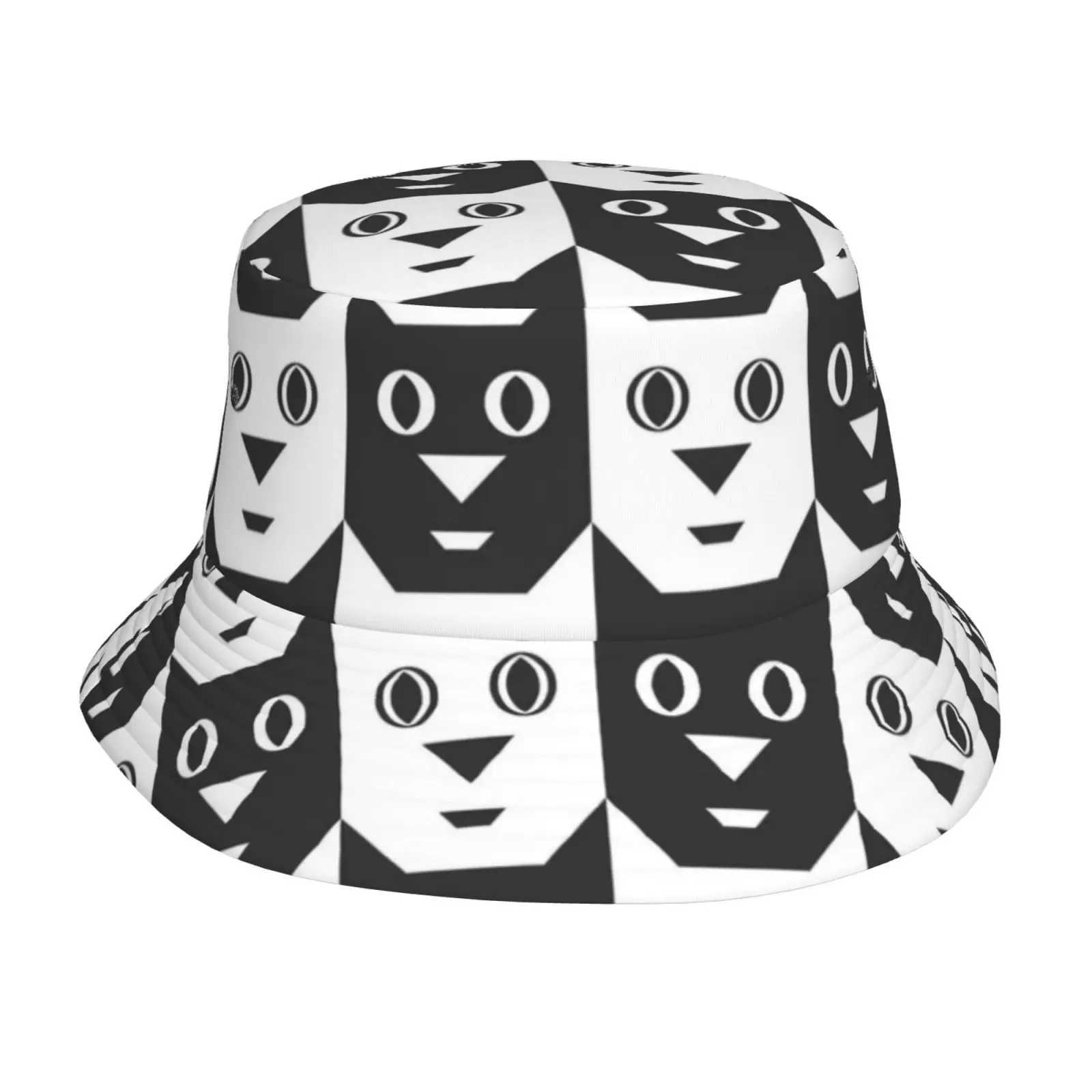 Black Cats Bucket Hat Fisherman Sun Cap for Women Beach Hats Funny Summer Unisex Packable Men Girls Travel Outdoor W250217