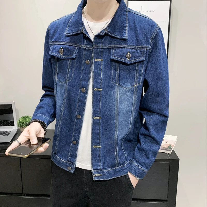 Spring Autumn Men Denim Jackets Street Casual Slim Fit Cotton Jeans Jacket Army green Red Fashion Cowboy Coat 250212