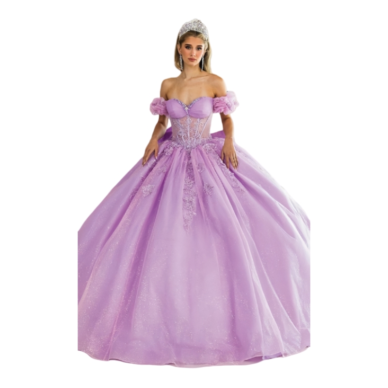 Off-Shoulder Lilac Quinceanera Dresses With Bow Back Lace Appliques Sweetheart Princess Prom Party Special Occasion Wear 2025 Sweet 16 Dress