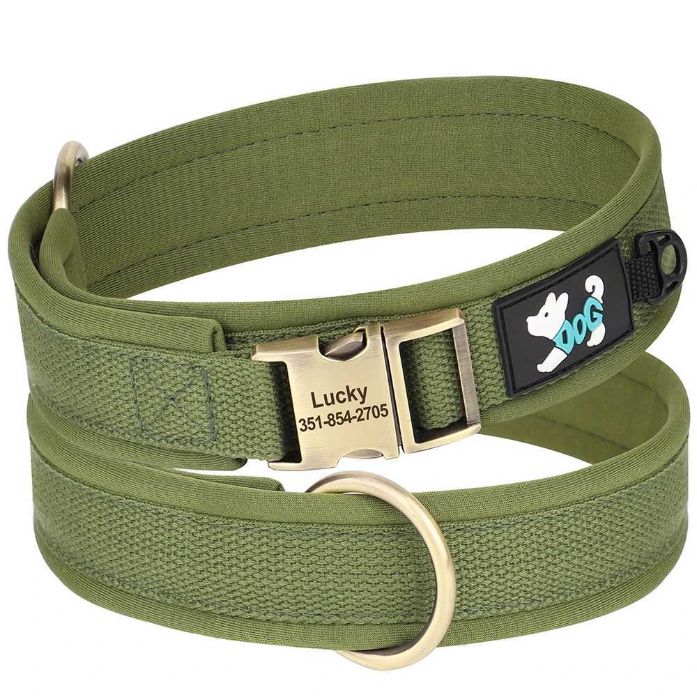 Dog Harnesses Personalized nylon dog collar cushioned dog collar durable pet ID collar adjustable suitable for small medium and large dogs H250217