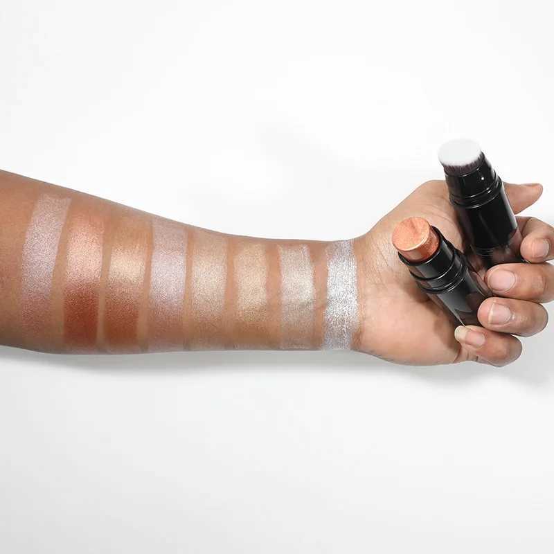 20pcs Makeup Highlighter Stick Custom Bronzer Shimmer Contour Highlight Creamy Stick With Brush Cosmetics Wholesale BulkW250217