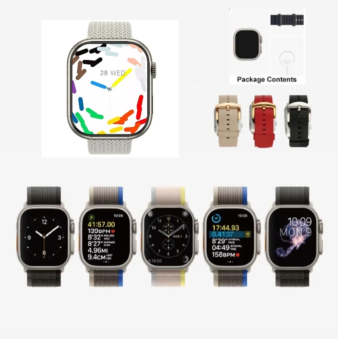 Smart Watch For Apple watch Ultra 2 black 49mm Series 9 10 45mm 2.1" Men Women Watch Bluetooth Call Bracelet Wristband Wireless Fitness Tracker S