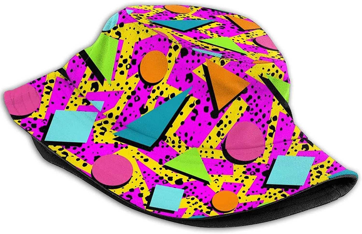 Vintage 80s Memphis Bucket Hats Fashion Sun Cap Fishing Hat Packable Outdoor Fisherman Hat for Women and Men W250217