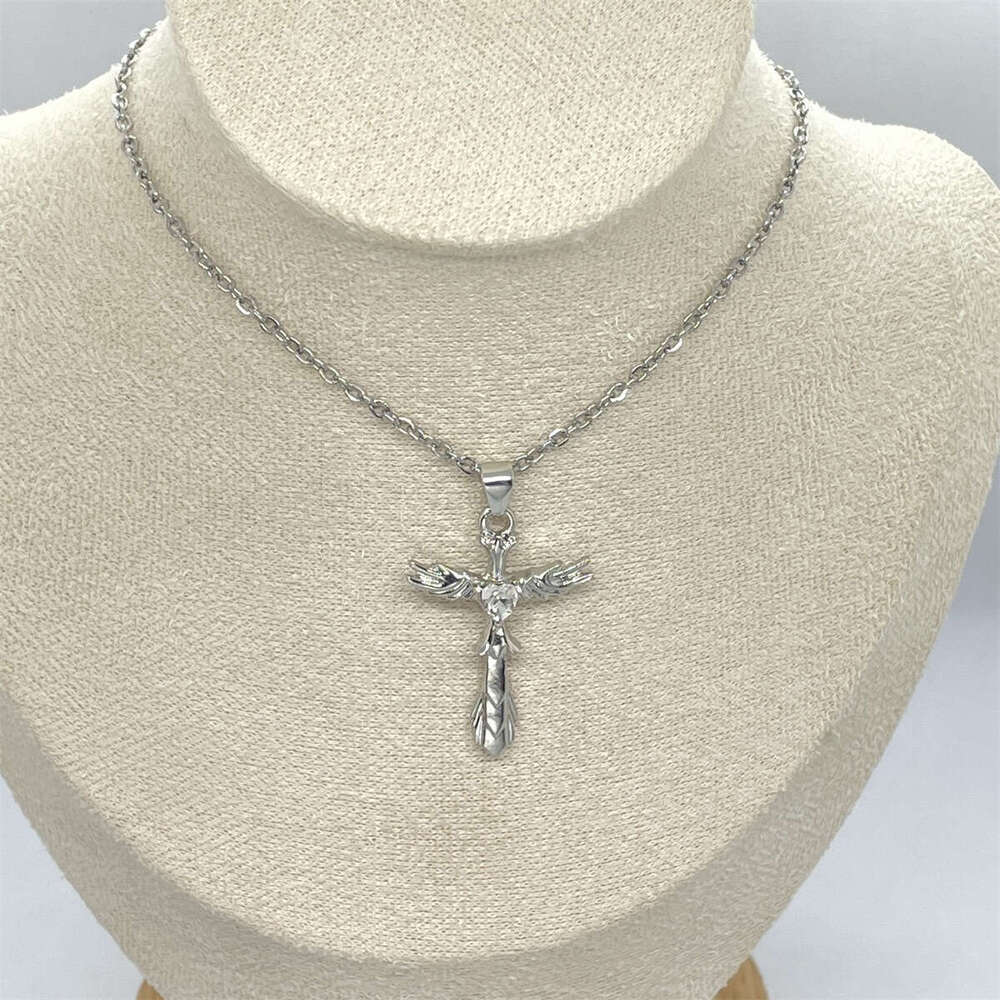 Explosive trend: Holy Shield Angel Cross Pendant Necklace, Fashion Women's Accessories