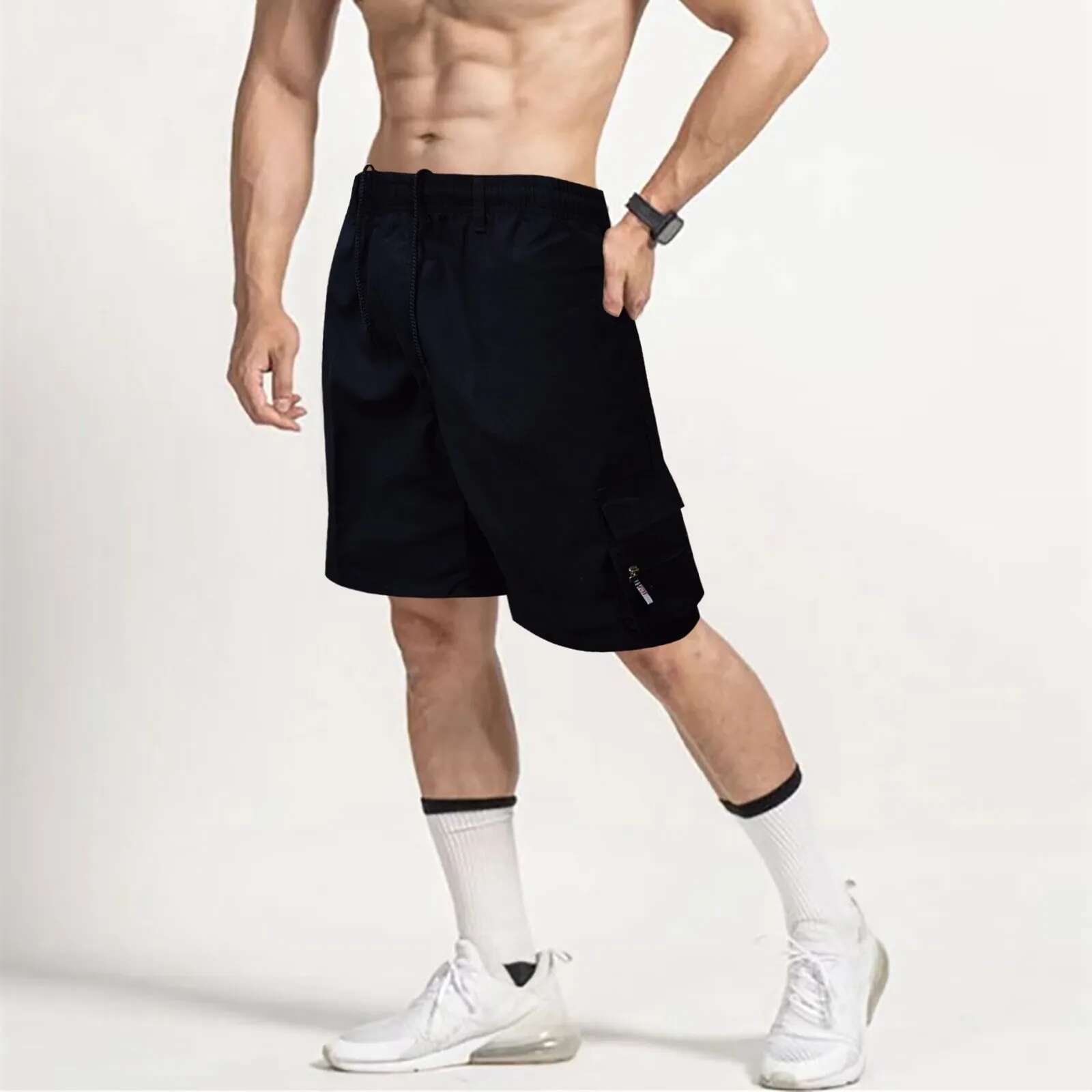 2025 Summer New Men's Designer Half Pants Men's Fast Drying Breathable Running Sports Pants Elastic Outdoor Leisure Lightweight Camping Work