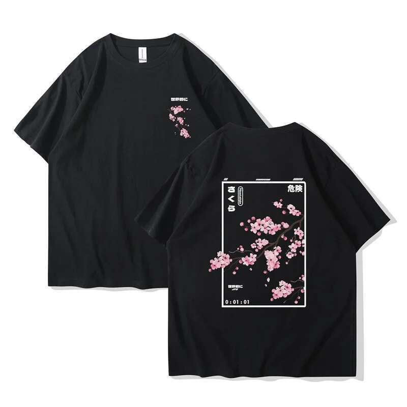 Harajuku Men's Printed T-shirt, Short Sleeve, Japanese Cartoon, Street, Sports, Summer, 2025
