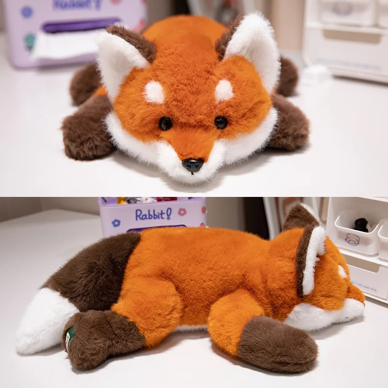 30-60cm Kawaii Fox Plush Toy Cartoon Stuffed Animal Cute Soft Cute Baby Plush Doll Lie Prone Toy Girl Gift Decoration 250217