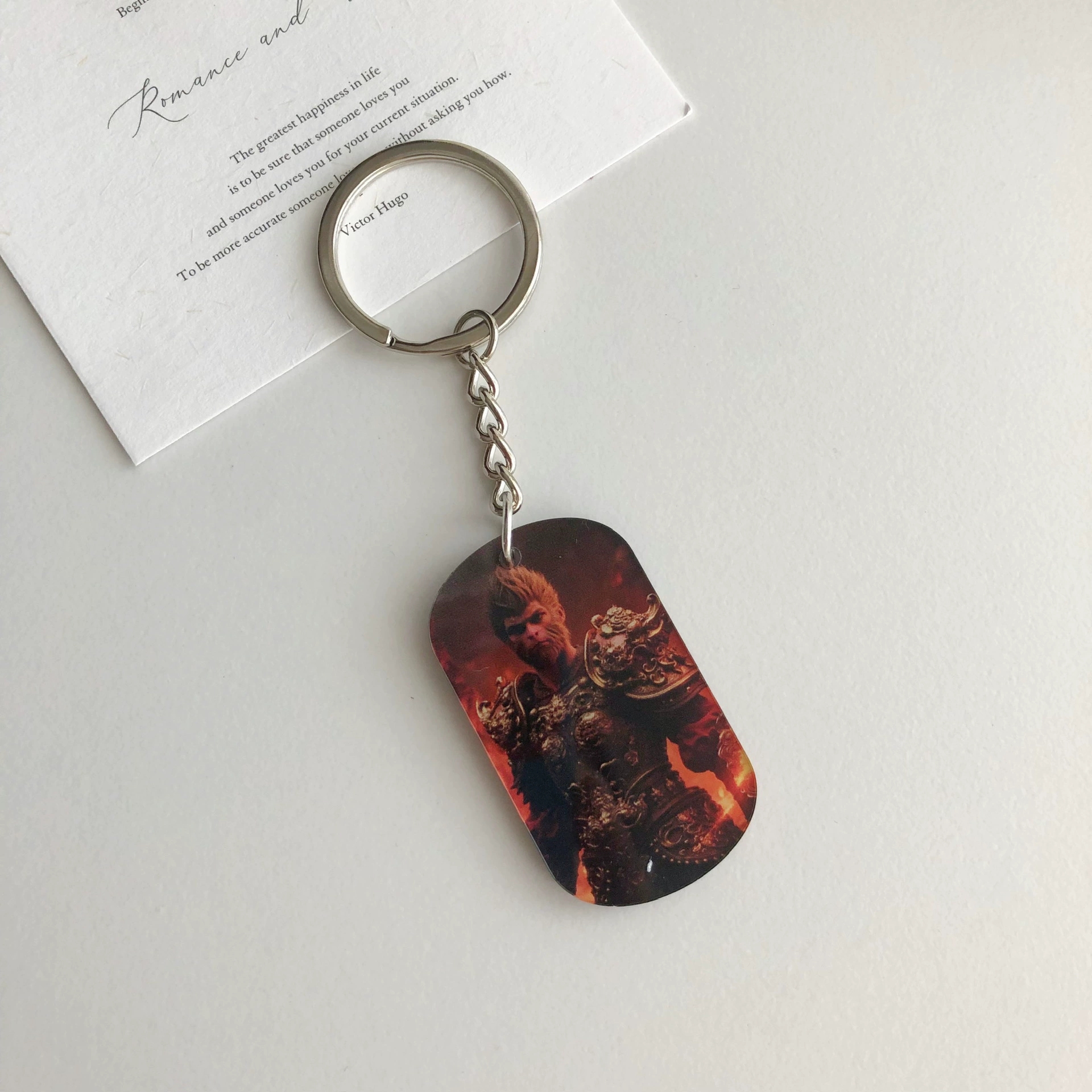 Black Myth Wukong Same Style Keychain Surrounding Titanium Steel Non Fading Great Holy Army Brand Pendant Men's Trendy Brand Pendant
