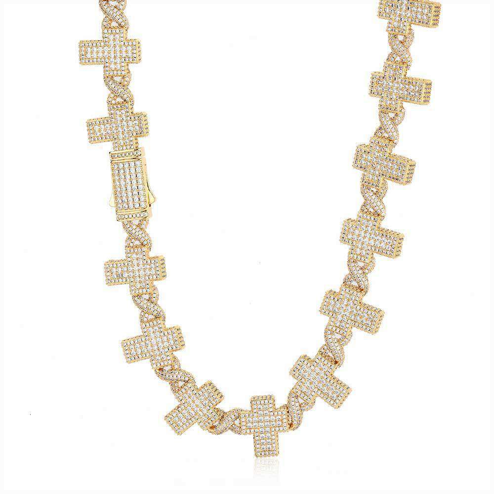 Hip hop collarbone chain zircon cross necklace high-end men's bracelet accessories