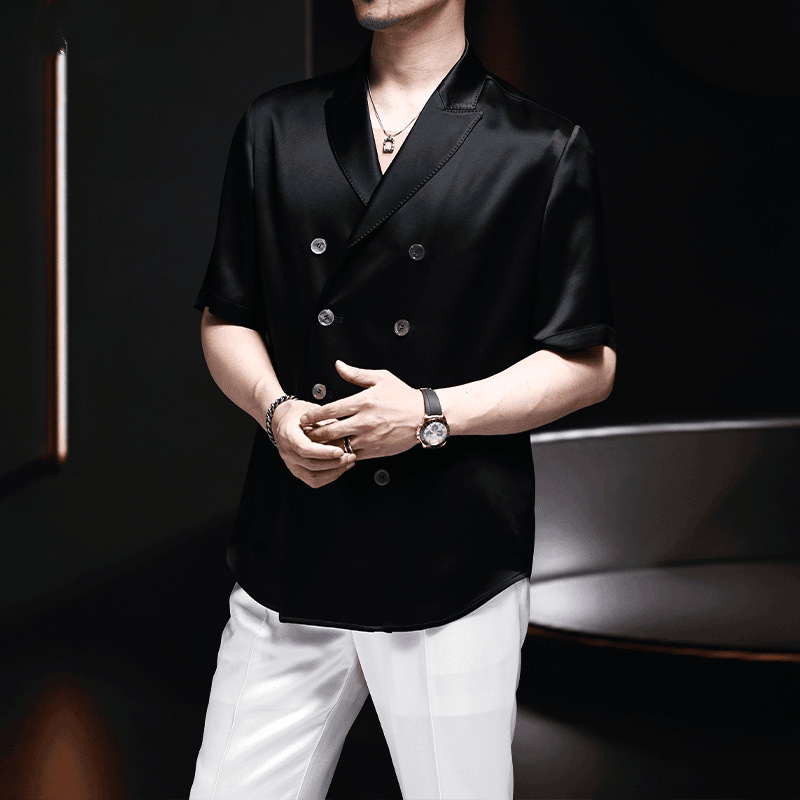 V217Sophisticated Men's Business-Commute Suiting Jacket Minimalist Design