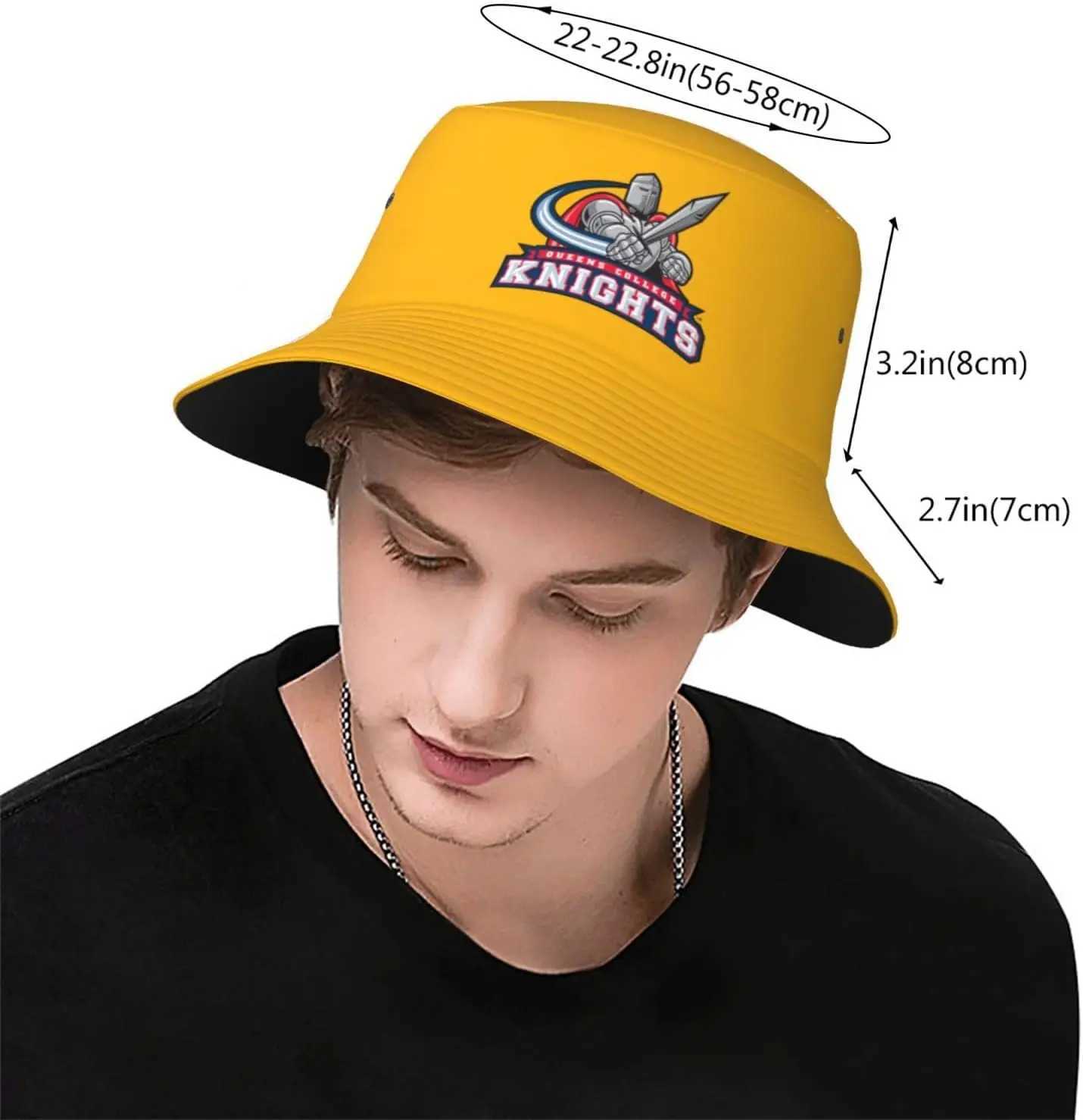 CUNY Queens College Bucket Hats Fashion Sun Cap Packable Outdoor Fisherman Hat for Women and Men Black W250217