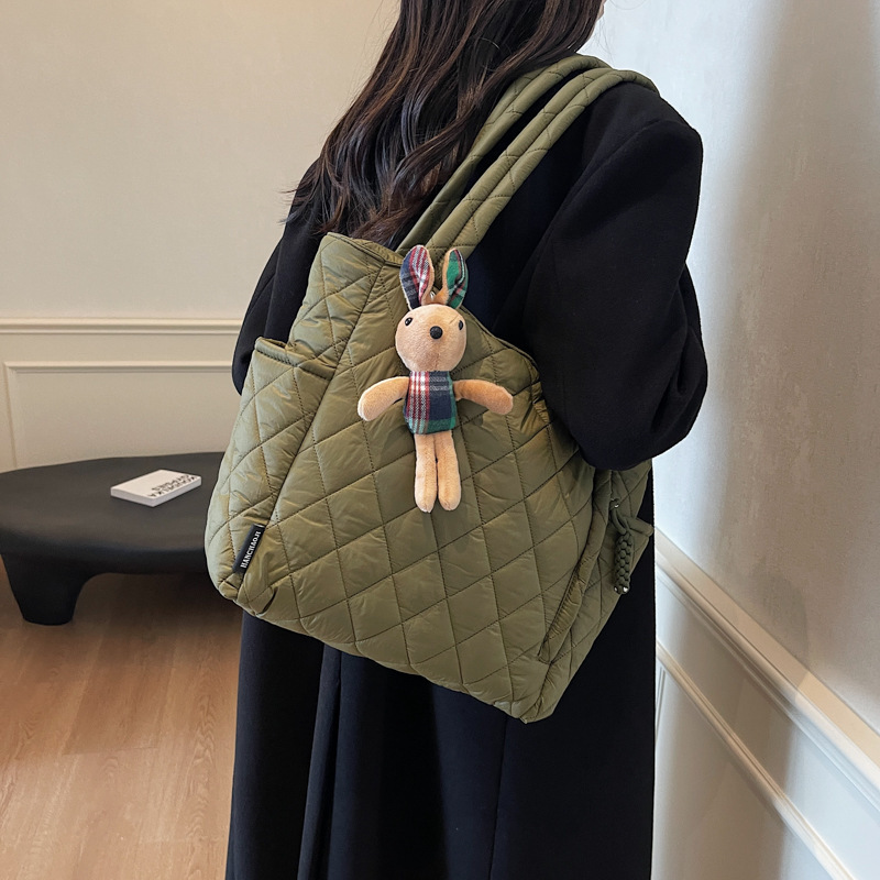 Bag Autumn And Winter Cotton Robe Large Capacity Commuter For Women In Class Handheld Tote Korean Edition Fashion Oxford Cloth Single Shoulder Crossbo