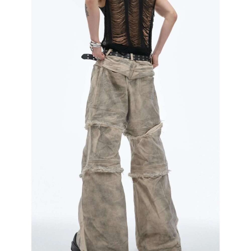 Apricot Womens Jeans High Waist Vintage Straight LOOSE Pants Streetwear American Classic Fashion Wide Leg Denim Trouser