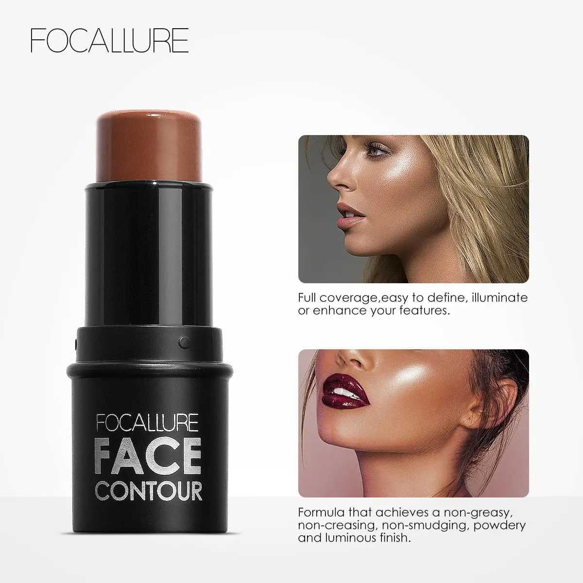 FOCLARURE Bronze Highlander Stick Waterproof Body and Facial Contour Corrector Womens Makeup Contour Lighting CreamW250217