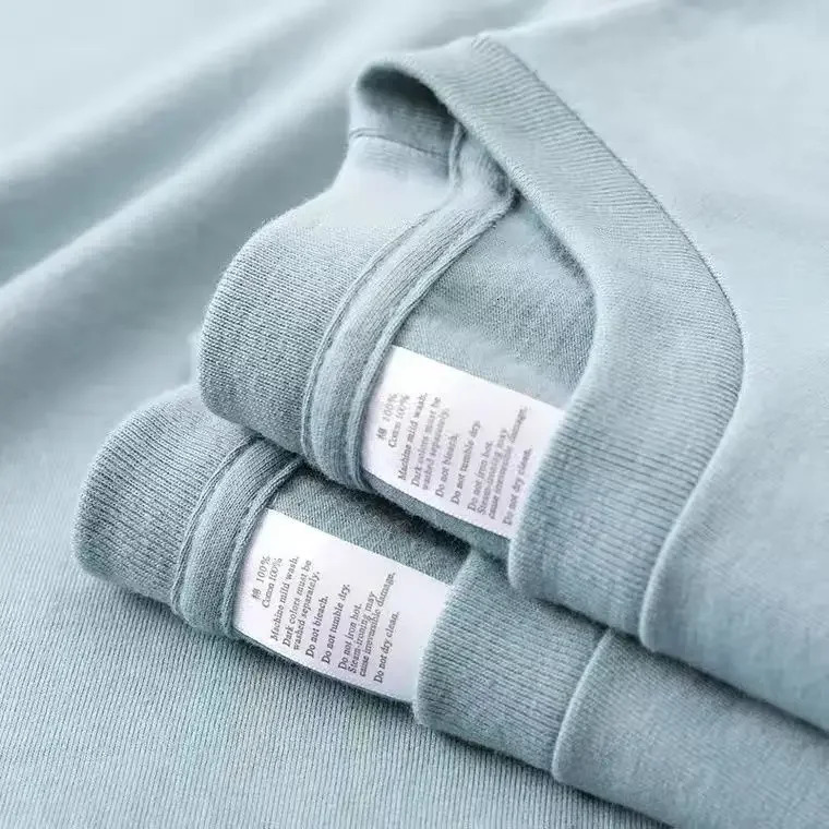 Men Women Green T-shirt 200g Cotton Short-sleeved Top Korean T-shirt Green Thick Cotton Half-sleeve Unisex T Shirt 250217