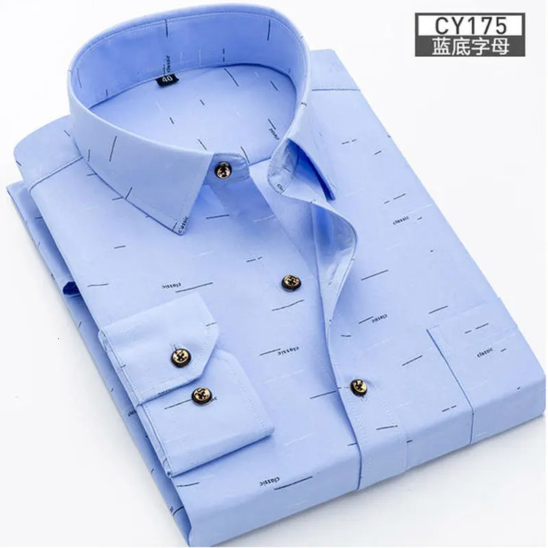 mens shirt long sleeve spring and summer thin business casual wear fashion breathable slim print high quality plaid 250214