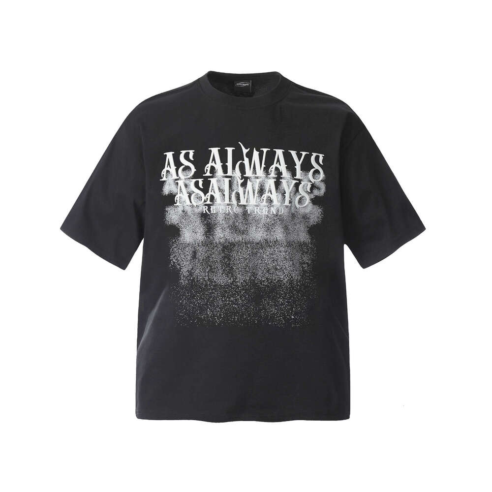 F6610 American Street 2025 Summer Edition Foam Design Men's Loose Premium Round Neck Short Sleeve T-shirt