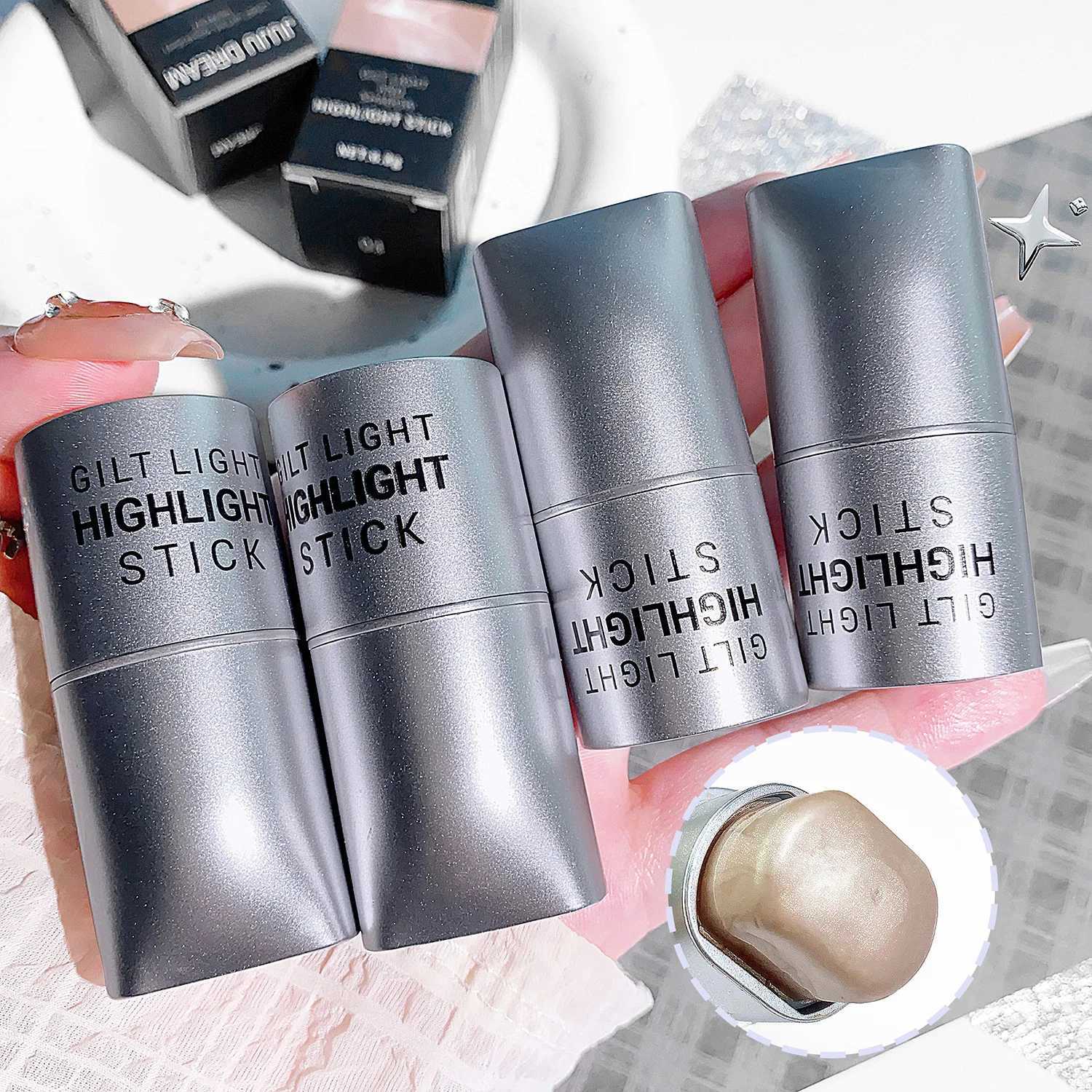 Clear highlighter stick lescent fine shimmer facial watery skin natural contouring brightening light and shadow highlighW250217