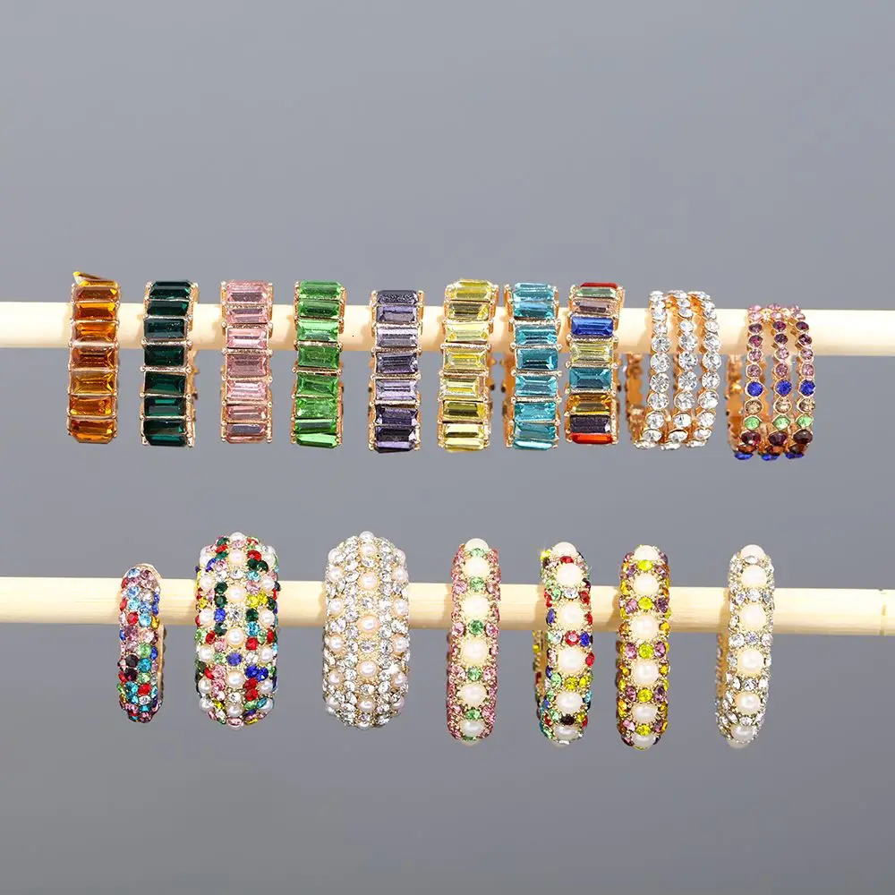 1Pcs CZ Cuff Earrings for Women Small C Shape Ear Colorful Rhinestone Clip Crystal Earcuff Without Piercing 250213