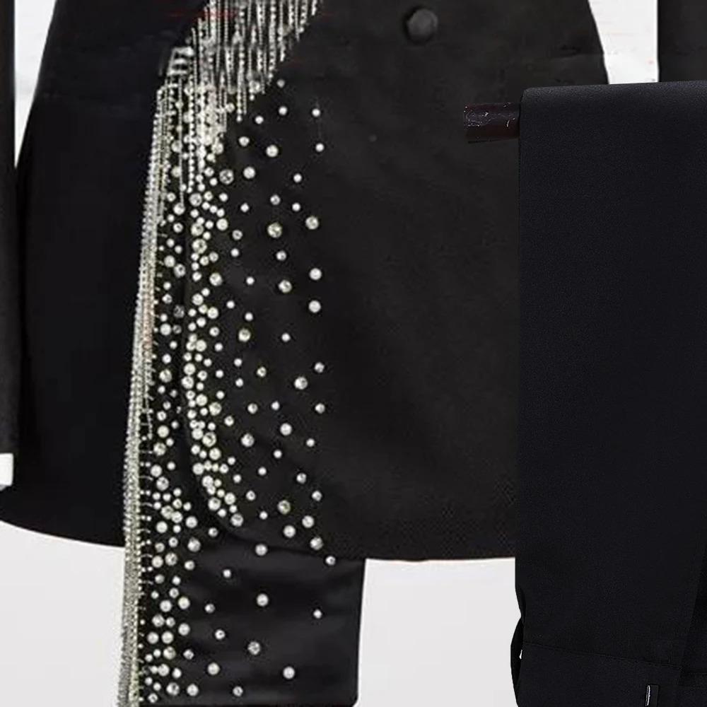 Blazer Suit For Men 2 Piece Outfit Set Suits High Quality Pants Mens Clothing Wedding Tuxedo Jackets er Clothes Black 250214