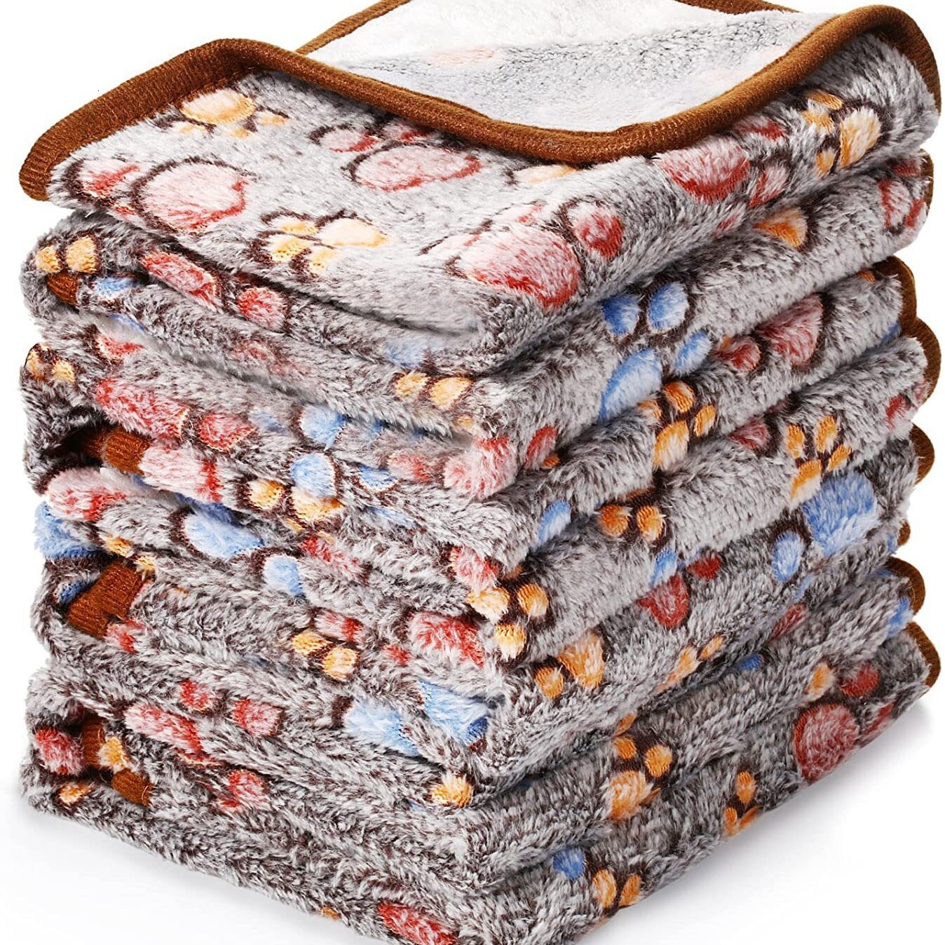 Dog Blankets Pet Blanket Dog Cat Coral Fleece Flannel Paw Print All Season Blanket