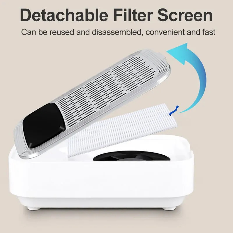 80W High Power Charge Nail Vacuum Cleaner Polish Gel Remover Pedicure Dust Absorber With Removable Filters Nail Salon Tool 250214