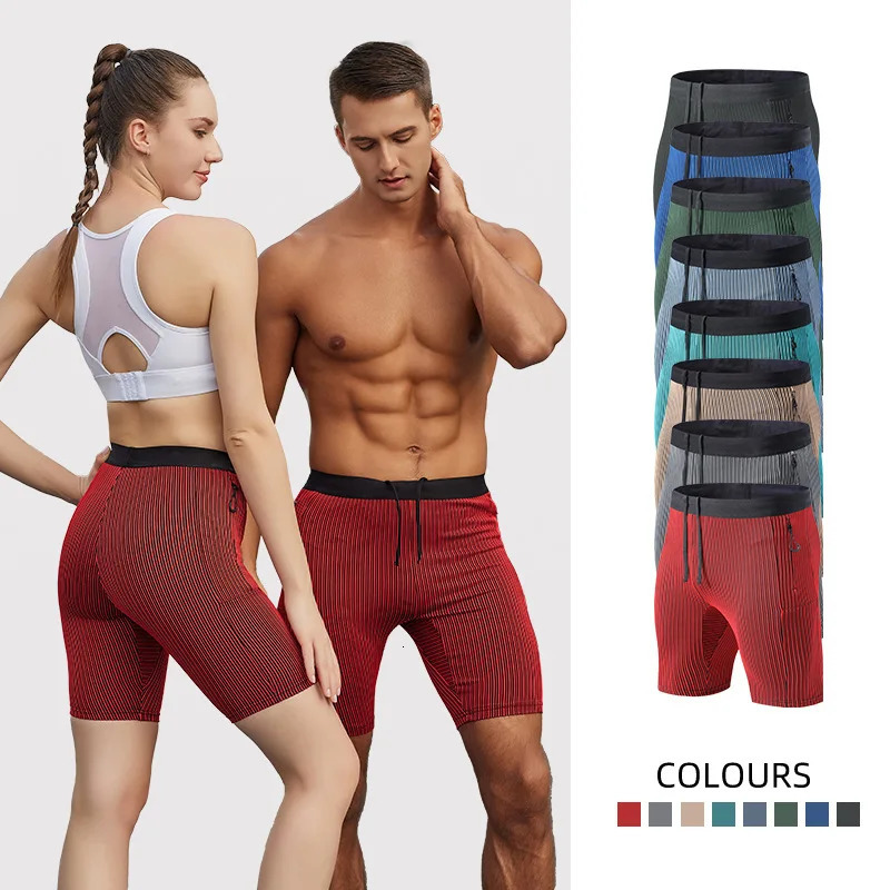 Compression Shorts Men Sporty Woman Running Sports with Pockets Fitness Training Sportswear Gym Workout Tights 250217