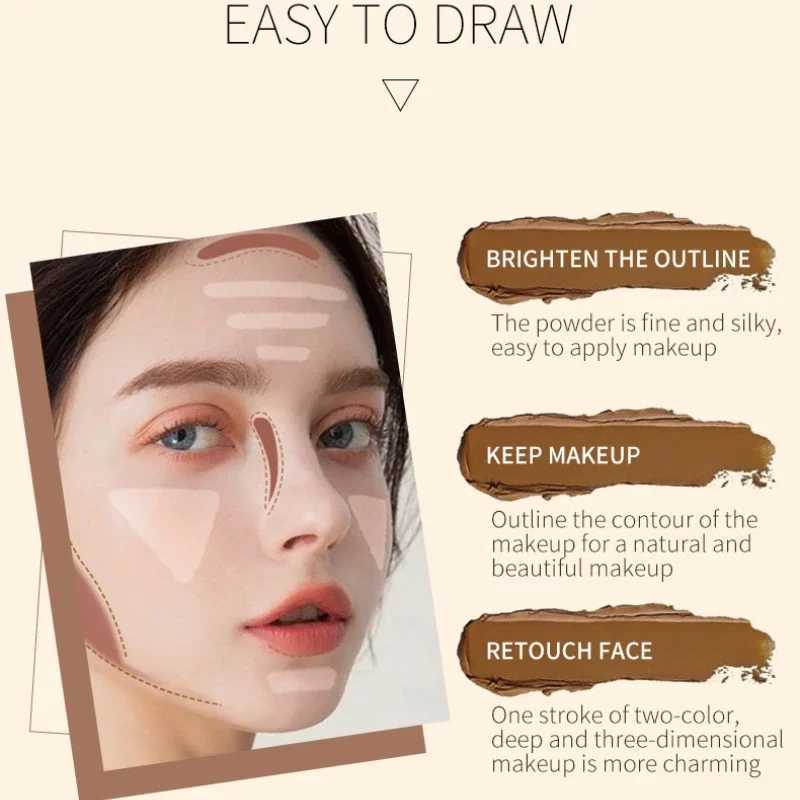 Double-headed Contour Stick Face Brown Bronzer Foundation Make Up Pen Smooth Contour Shadow Highlight Concealer CosmeticsW250217