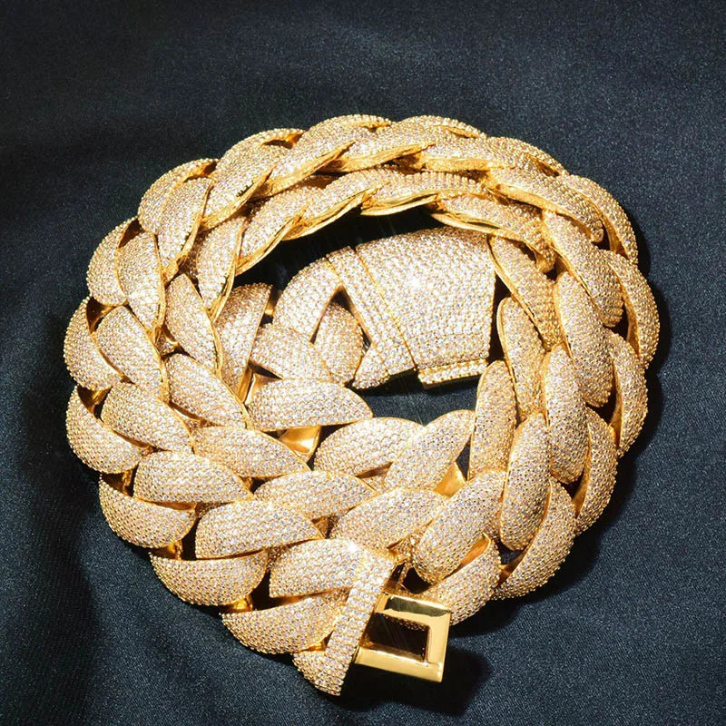 7 -30 Hip Hop 5CZ Stone Bling Iced Out 20mm Heavy duty Solid Round Cuban Miami Chain Necklace Mens Rap Singer Jewelry 250214