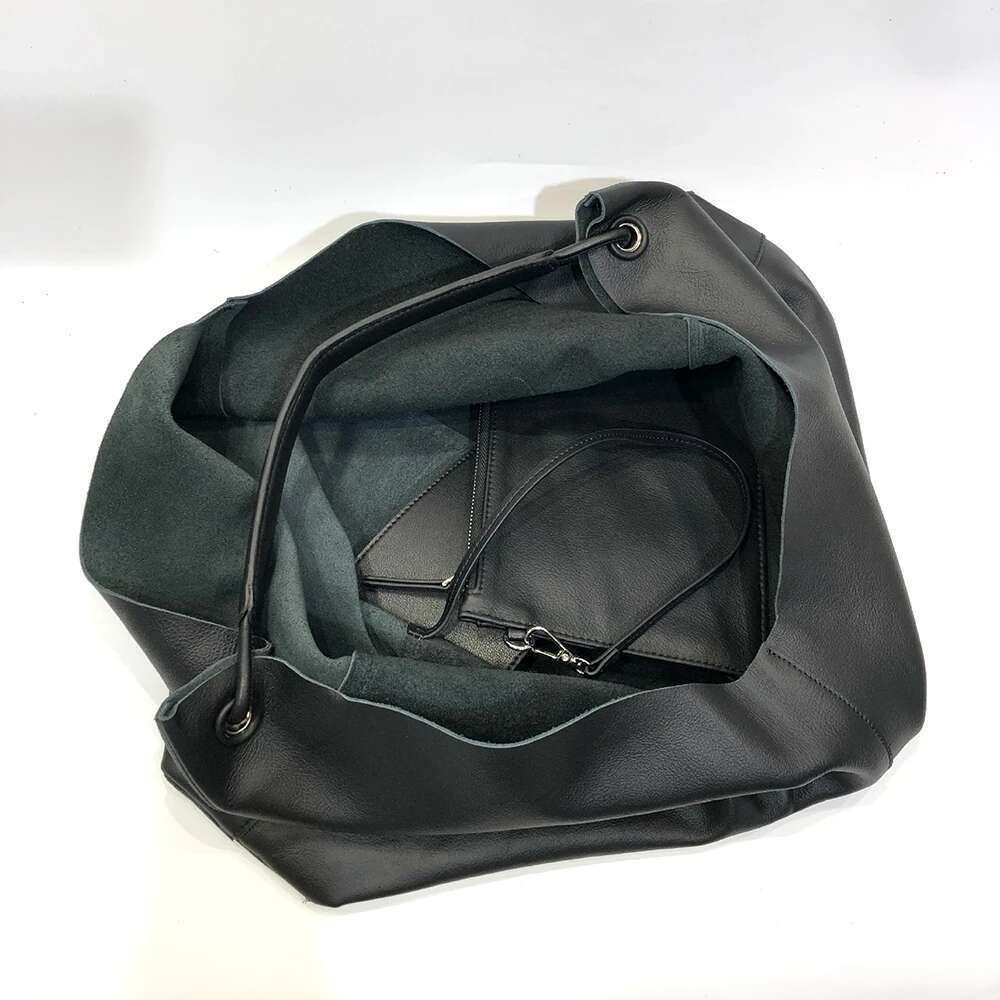 Women Cow Leather Shoulder Casual Tote Handbag Large Capacity Top Handle Satchel Armpit Fall Winter Bag With Purse