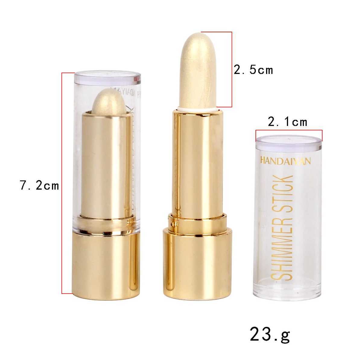 HANDAIYAN Portable Highlighter Stick contour brighten natural and three-dimensional Shimmer Glitter Face Cosmetics Long-lastingW250217