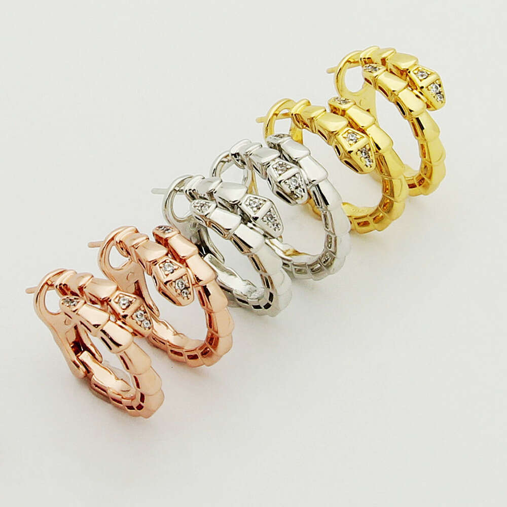 women studs Jewelry charm Earrings Buckle for Couples Snakehead Bone with Diamond Earrings