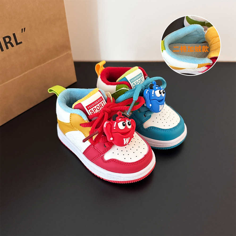 Sneakers Childrens high top board shoes for boys and girls mandarin duck shoes for children aged 1-3 soft soled baby walking shoes autumn sports shoes